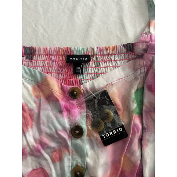 Torrid Color Splash Fit and Flare Button Front Tank Womens Size 10 Pink NWT - Picture 5 of 10